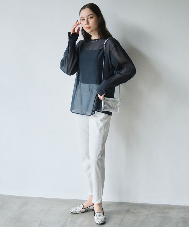 #Newans シアープルオーバーシャツ ネイビー系