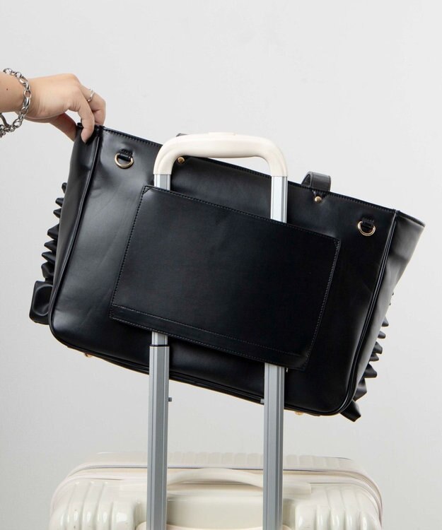 WEGO 【痛バ＆推し活グッズ】きらめきレースアップフリル痛バッグ ブラックその他