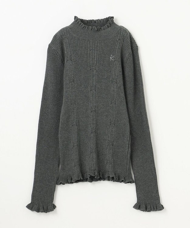 組曲 KIDS 【150-160㎝】リブニット チャコール系