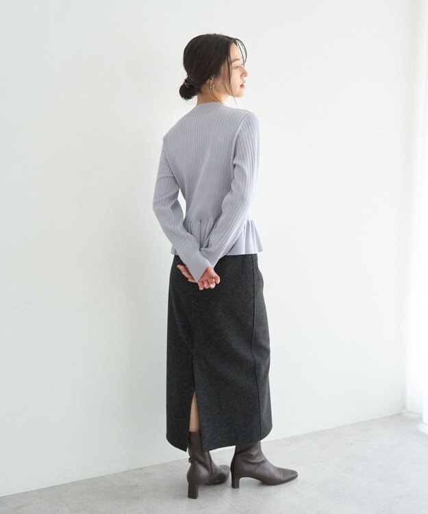 YECCA VECCA 金釦ペプラムニット Light Blue