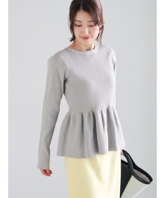 Te chichi 前後2WAYペプラムカーディガン グレー