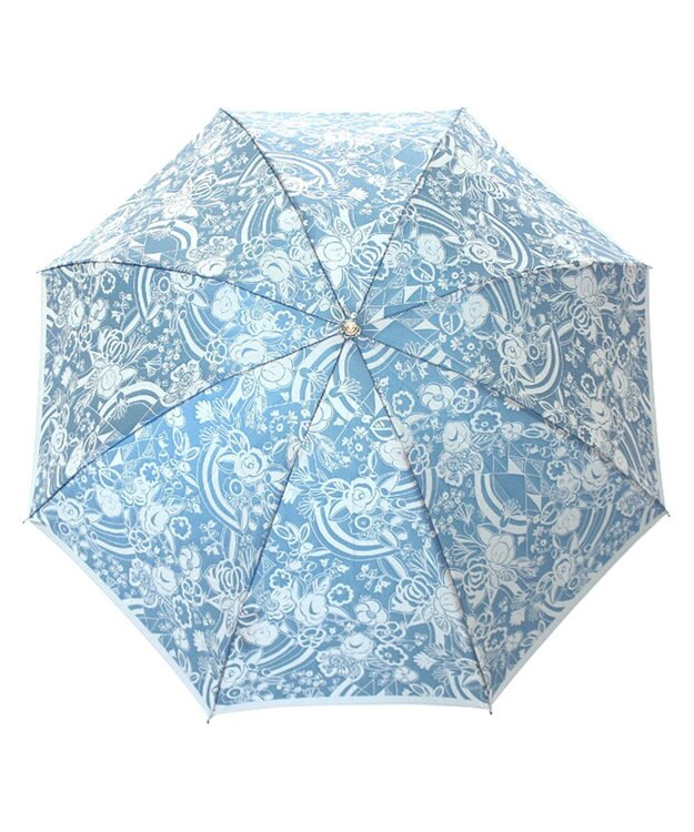 槇田商店 Kirie 更紗 レイクブルー 折りたたみ傘 深緑