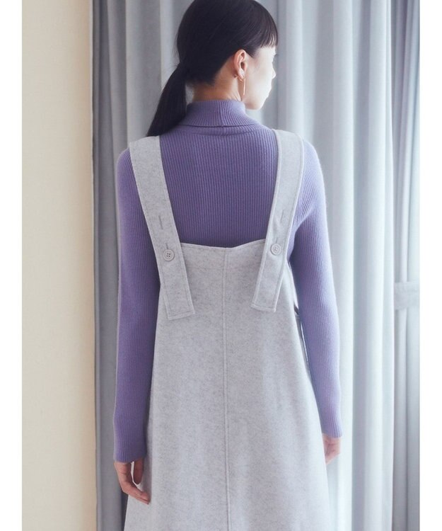 earth music&ecology 前後２ｗａｙ圧縮ニットジャンスカ Gray Mixture