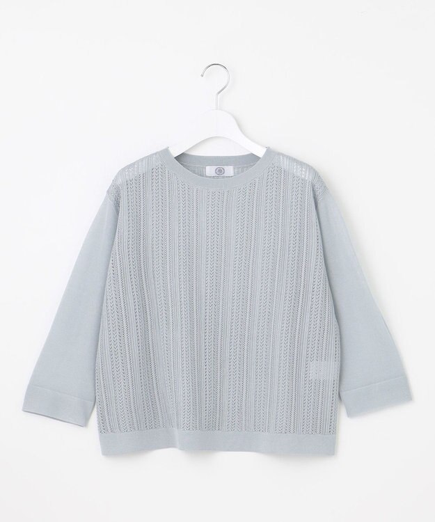 J.PRESS LADIES 【WEB限定カラーあり・洗える】Vis/Peスパーク シアー ニット サックス系