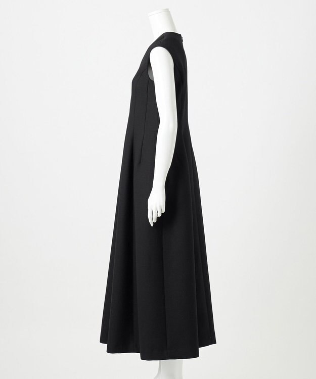 23区 S 【エステータ】ウールダブルジョーゼット ドレス ブラック系