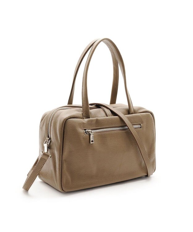 MioFIRANO レクタングル本革ハンドバッグ 2WAY　fiLEAT フィリート GRAY