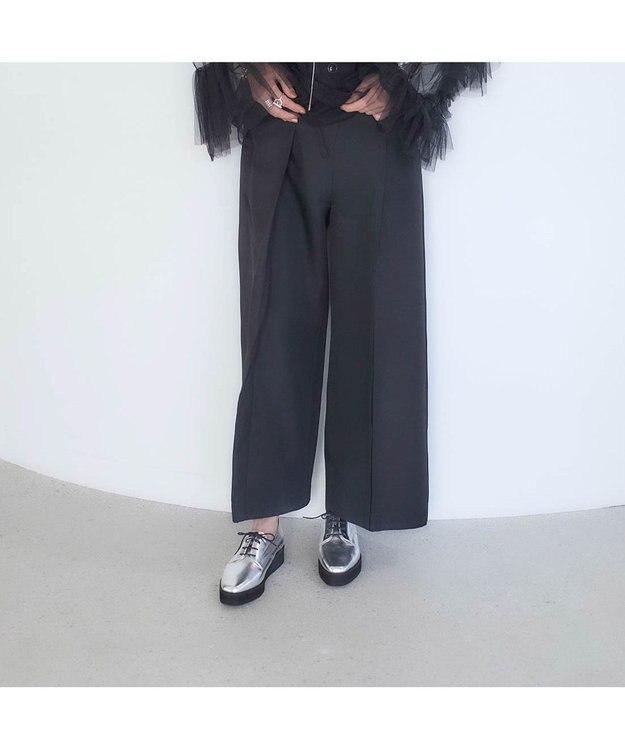 MODE ET JACOMO <carino>【レイン対応】レースアッププラットフォーム シルバー