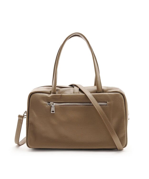 MioFIRANO レクタングル本革ハンドバッグ 2WAY　fiLEAT フィリート GRAY