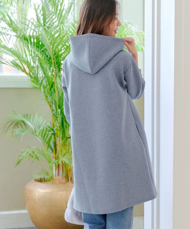 Tiaclasse 【洗える】ソフトボンディングパーカーチュニック グレー