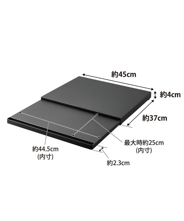 tower キッチン家電下スライドテーブル タワー ブラック ブラック