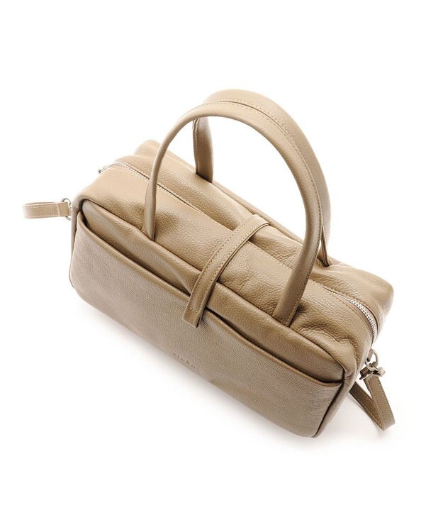 MioFIRANO レクタングル本革ハンドバッグ 2WAY　fiLEAT フィリート GRAY