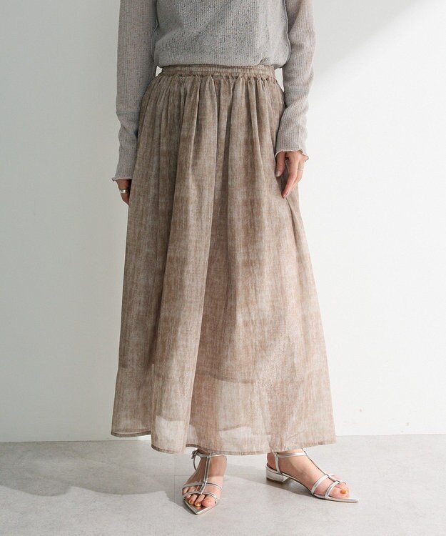 Green Parks SET2点マーブル柄＋チュールスカート Ivory