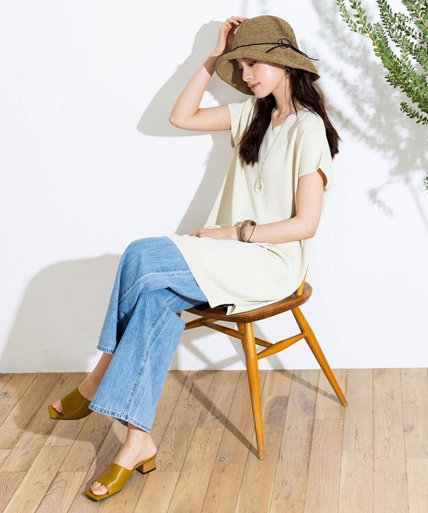 Tiaclasse ナチュラルな風合いのアンダリミックスクロシェハット キャメル