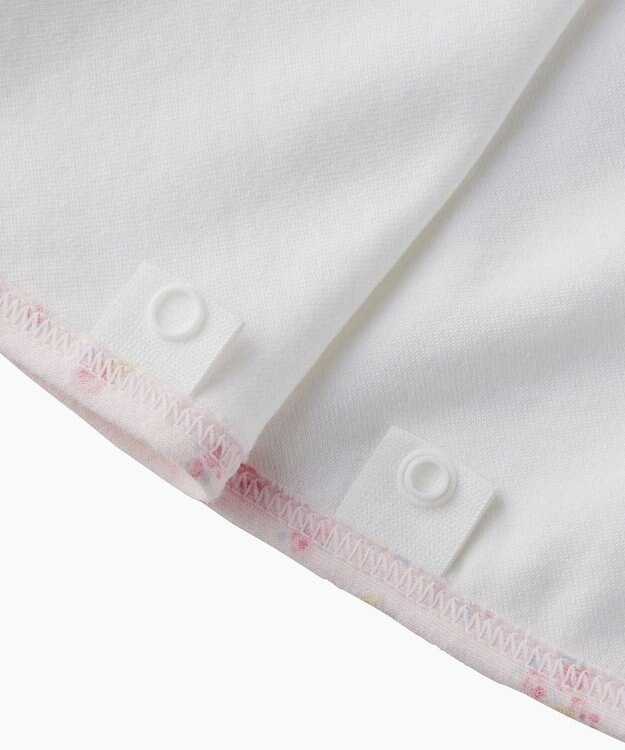 MIKI HOUSE HOT BISCUITS 【70-90cm】 パイル素材おでかけポンチョ 白×ピンク