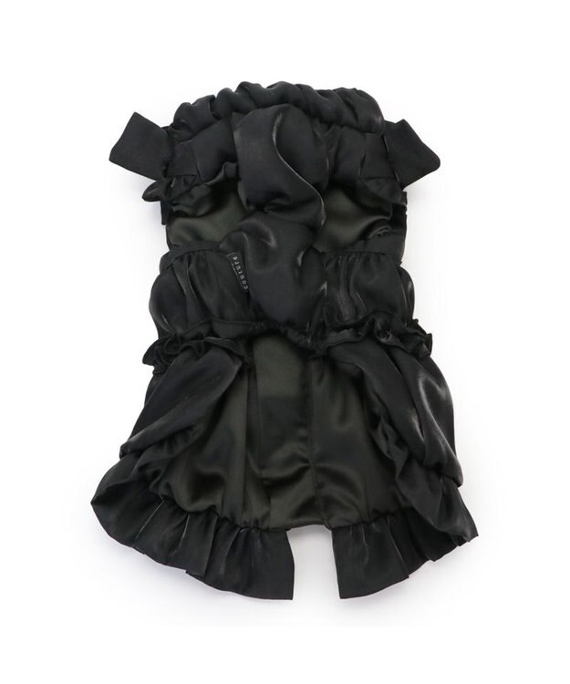 PET PARADISE cherircouture リボン ギャザーベスト 《ブラック》 小型犬 ブラック