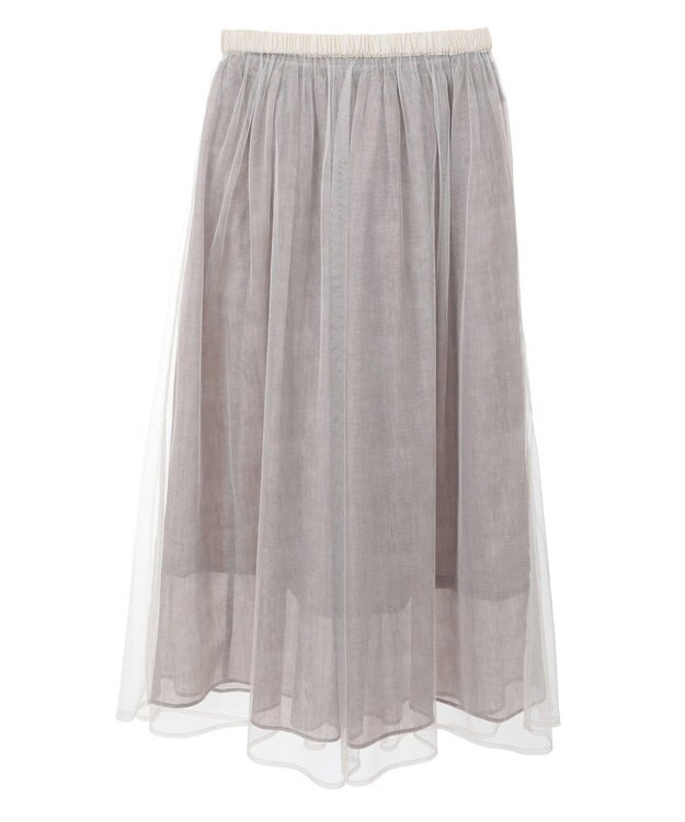 Green Parks SET2点マーブル柄＋チュールスカート Ivory