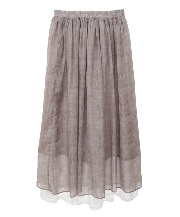 Green Parks SET2点マーブル柄＋チュールスカート Ivory