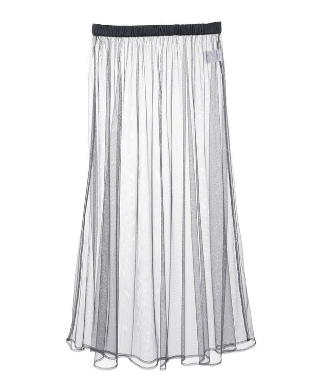 Green Parks SET2点マーブル柄＋チュールスカート Charcoal Gray