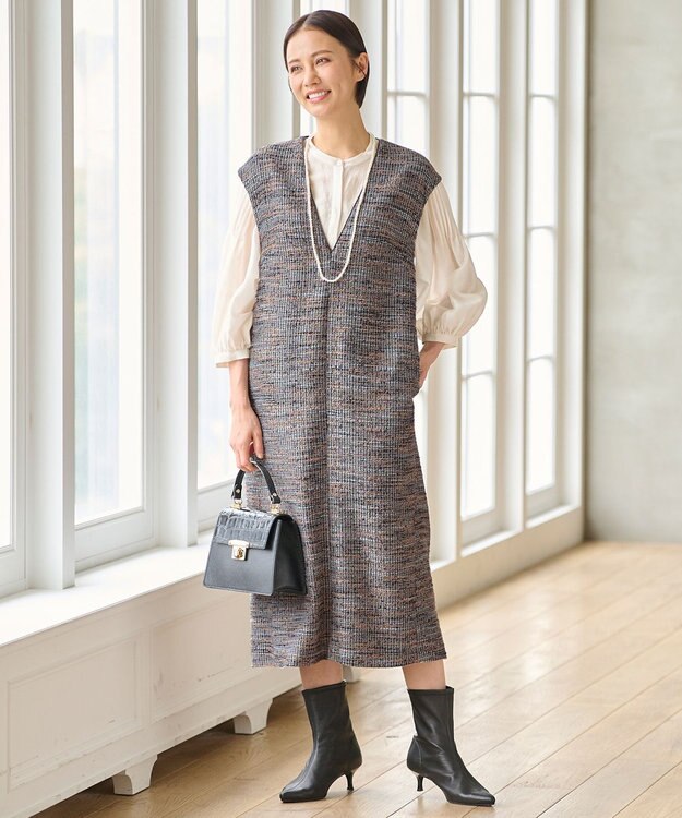 自由区 【洗える】エアーフロストタンブラー ブラウス ベージュ系