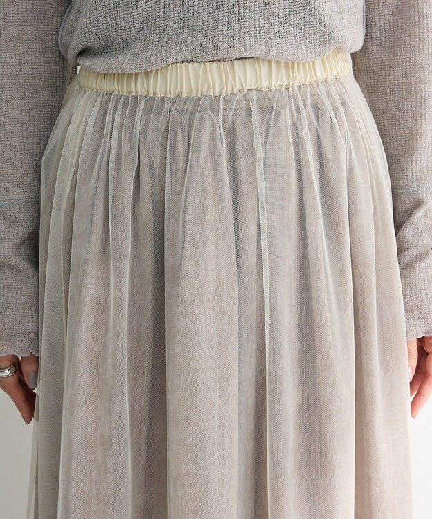 Green Parks SET2点マーブル柄＋チュールスカート Ivory