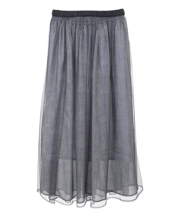 Green Parks SET2点マーブル柄＋チュールスカート Charcoal Gray