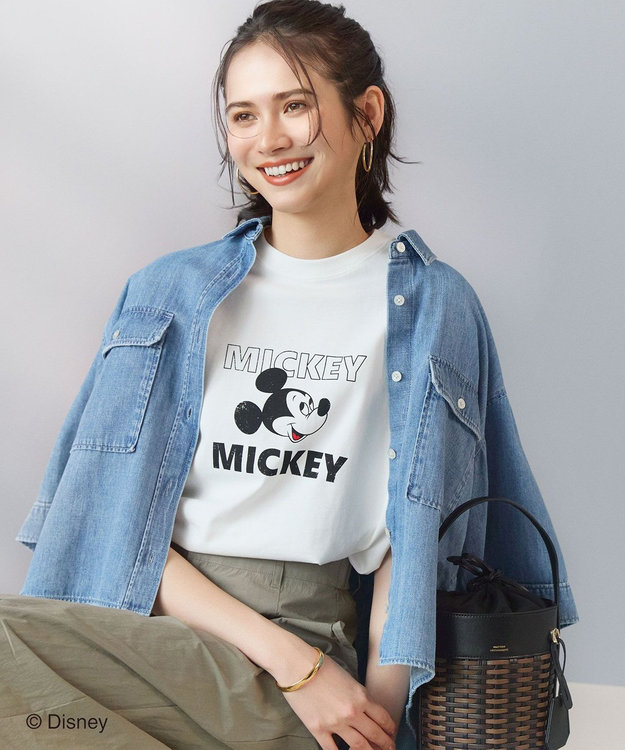 23区 【SLOW/一部店舗限定】LIGHT DENIM クロップド シャツ ブリーチ