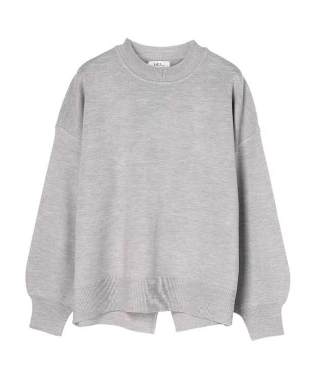 earth music&ecology アンチピリングバックスリットプルオーバー Light Gray Mixture
