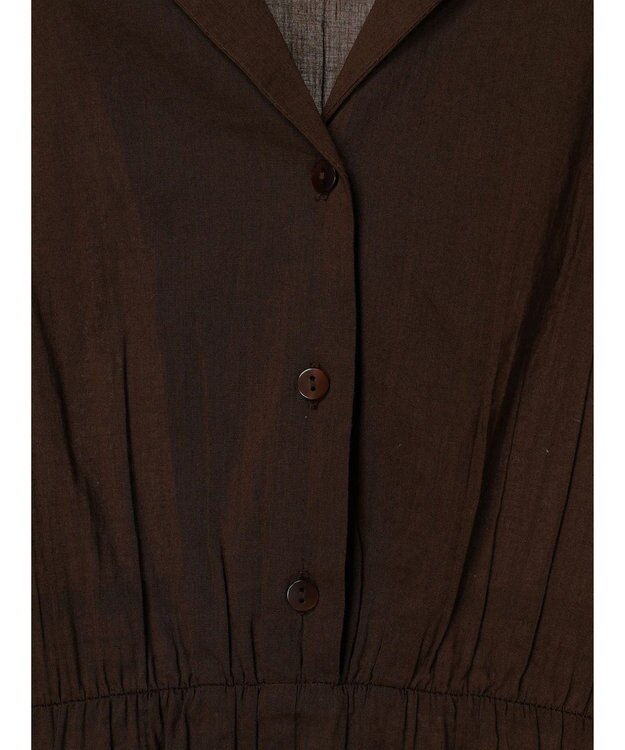 CRAFT STANDARD BOUTIQUE インド綿オープンカラーワンピース Brown