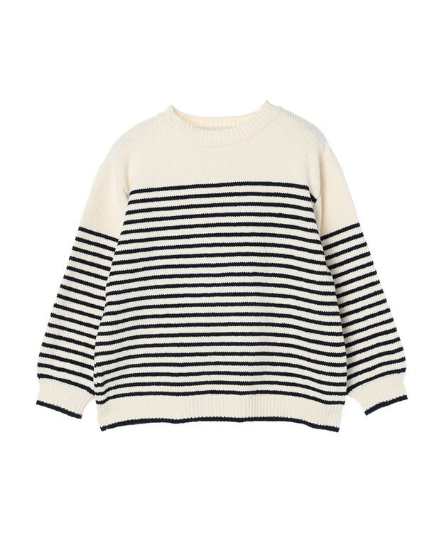 CRAFT STANDARD BOUTIQUE 洗えるモールニットボーダープルオーバー Ivory