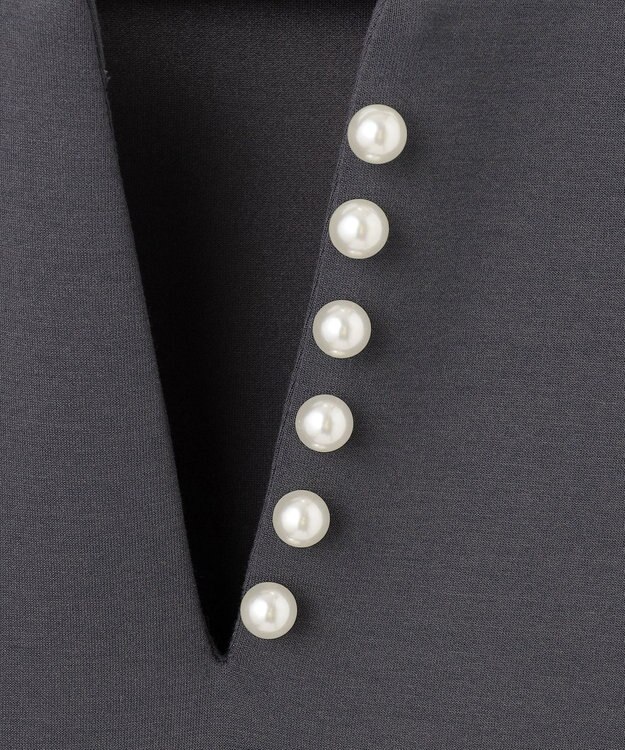 Feroux パール付きダンボール ジャンパースカート グレー系