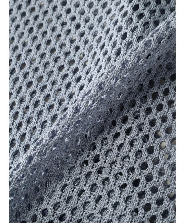 CRAFT STANDARD BOUTIQUE 配色メッシュニットカーディガン Grayish Blue