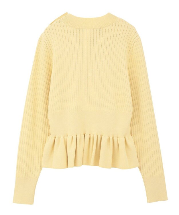 YECCA VECCA 金釦ペプラムニット Yellow