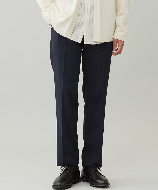 UNFILO MENS 【OCEANS 雑誌・web・YouTube 掲載】WOOL TOUCH 機能美パンツ スリム【東レ開発のウール見え高機能素材】 ネイビー