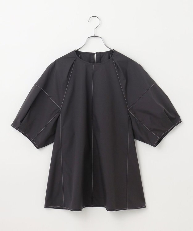 #Newans 【イージーケア】ラグランスリーブステッチブラウス ブラック系