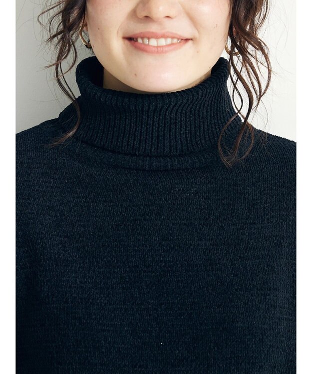 CRAFT STANDARD BOUTIQUE 洗えるコードモールタートルネックプルオーバー Black