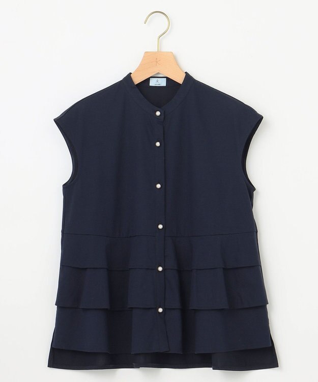 組曲 【WEB限定】プレーティング天竺ティアード カットソー ネイビー系