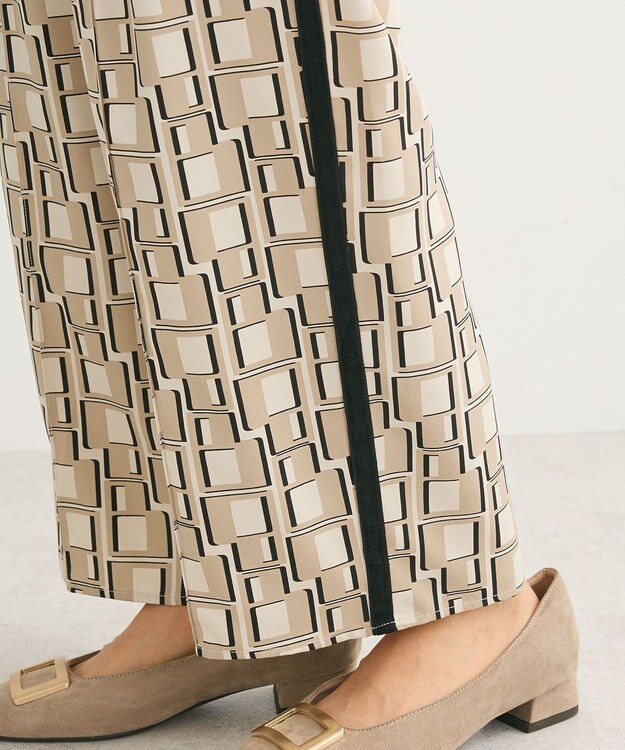 Green Parks アソート柄サイドラインパンツ Beige