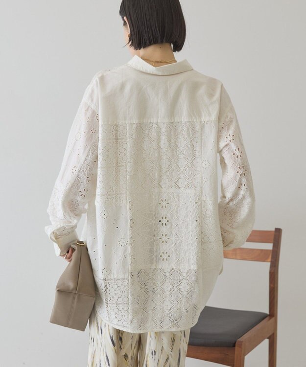 AMERICAN HOLIC レースパッチワークシャツ Off White