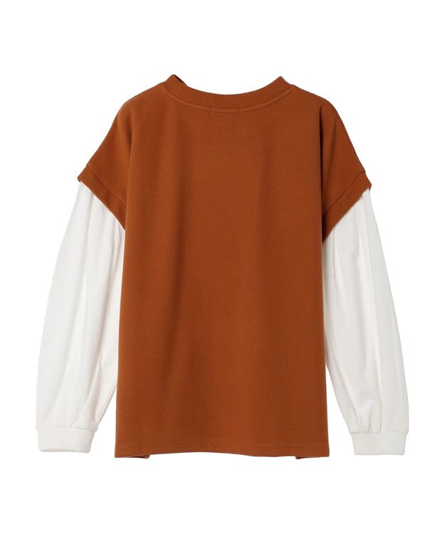 CRAFT STANDARD BOUTIQUE 起毛ワッフルレイヤード風プルオーバー Orange