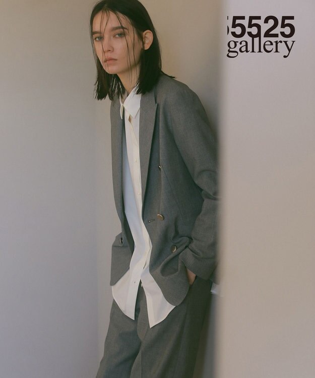 23区 【23区 | 5525gallery】ウールストレッチ ダブル前 ジャケット グレー系