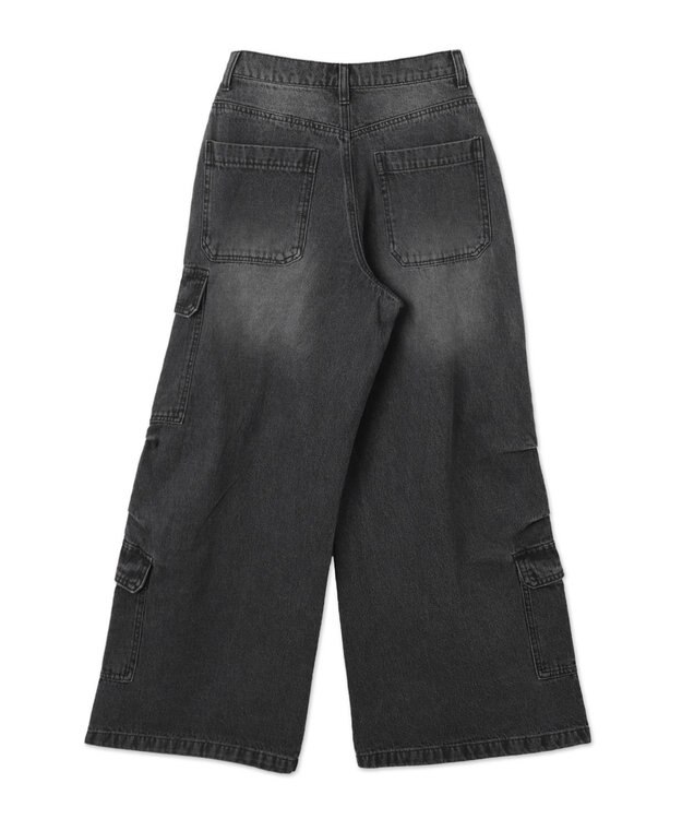 WEGO ヴィンテージウォッシュバギーカーゴパンツ ブラック