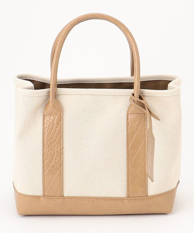 UNBILLION cachecache パーテーションキャンバストートバッグ アイボリーキャメル