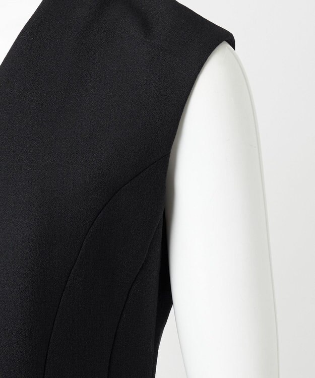 23区 S 【エステータ】ウールダブルジョーゼット ドレス ブラック系