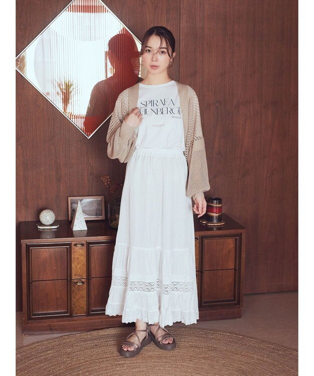 earth music&ecology メッシュボレロ Beige