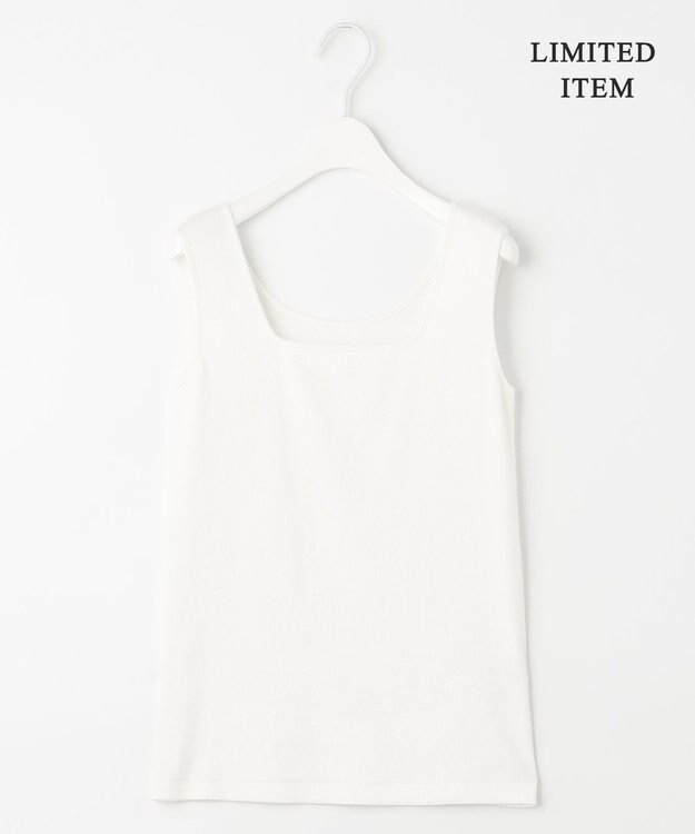 ICB L 【WEB限定・洗える】 ブロードステッチリブ タンクトップ アイボリー系