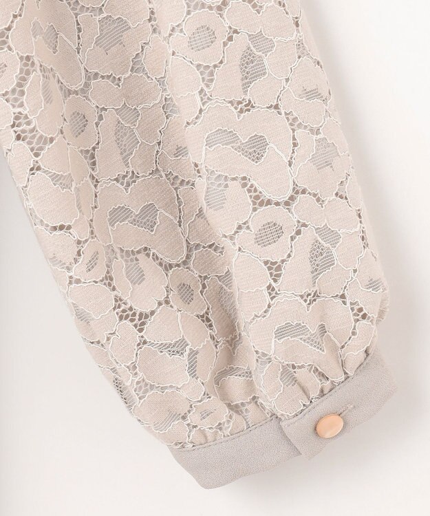 自由区 S 【洗える】レースコンビジョーゼット ワンピース ベージュ系