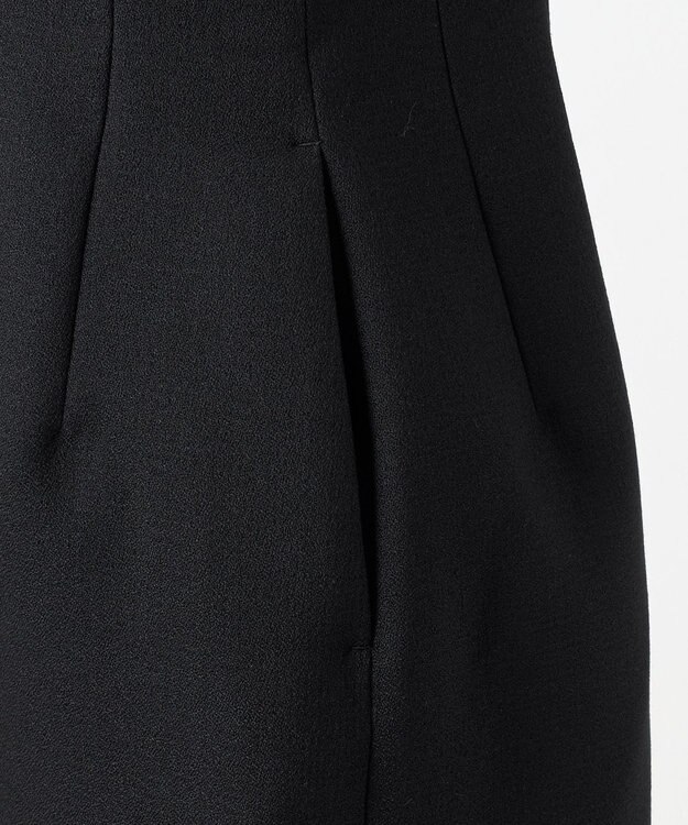 23区 S 【エステータ】ウールダブルジョーゼット ドレス ブラック系