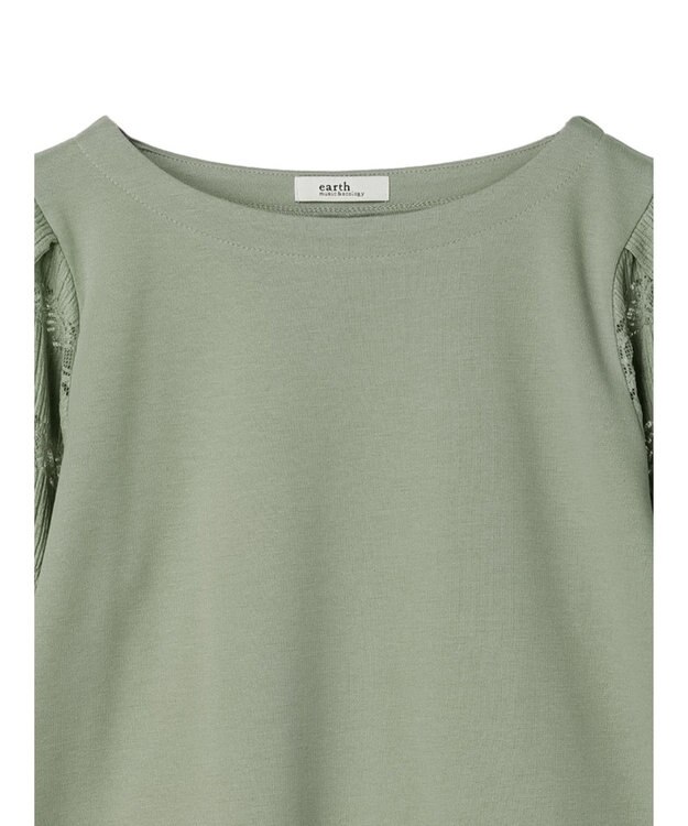 earth music&ecology フレア袖レースプルオーバー Mint