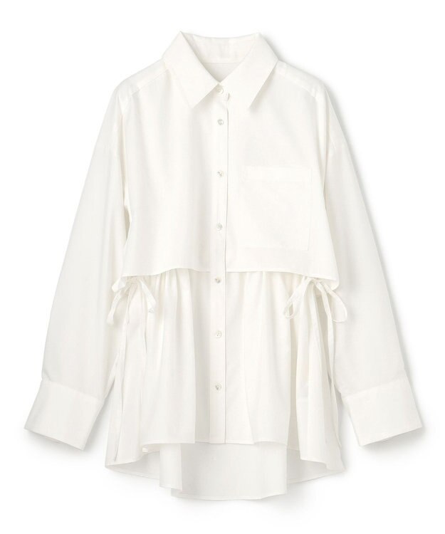 GRACE CONTINENTAL レイヤードドロストシャツ ホワイト