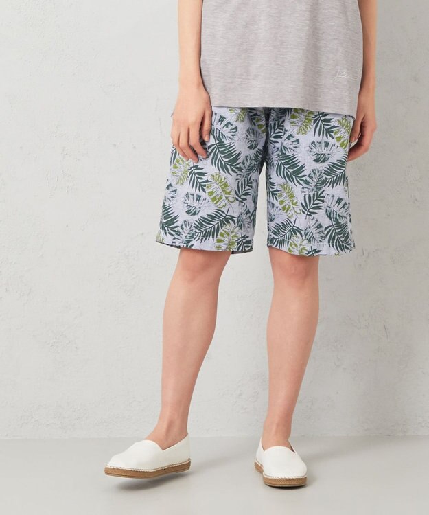 JOSEPH ABBOUD MOUNTAIN 【SPACE／UNISEX】リーフプリント イージーショートパンツ カーキ系5